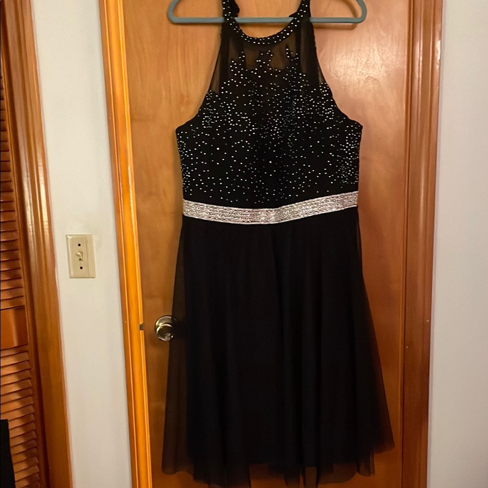 City Studio Navy and Silver Prom Dress